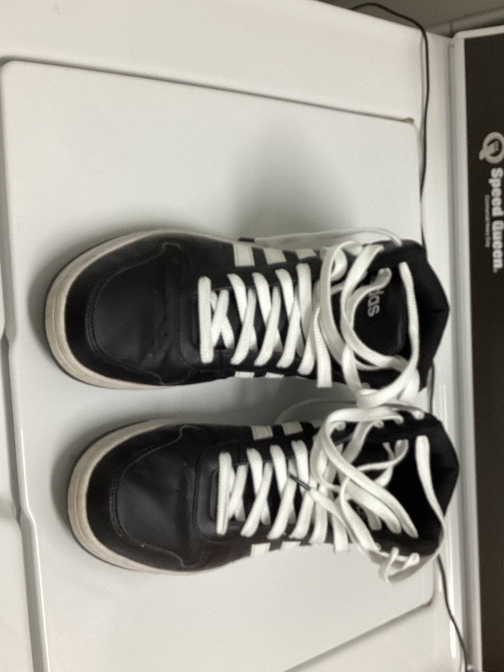 adidas Black and White High-Top Sneakers with Stripes
